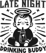 Late night drinking buddy free svg file for members, funny baby onesie design