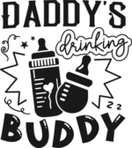 Daddy's drinking buddy free svg file for members, funny baby onesie design