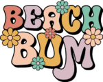 Beach bum free svg file for members, beach day t-shirt design