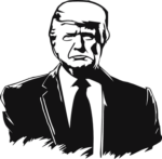 Grumpy Donald trump face free svg file for members, political vector image