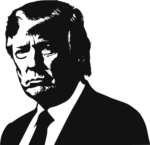 Donald Trump side profile view free svg file for members, political vector image