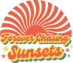 Forever chasing sunsets free svg file for members, sun retro design, summer t-shirt design