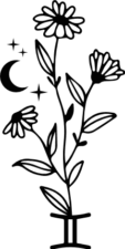 Gemini symbol and flower free svg file for members, zodiac gift, svg for tumbler