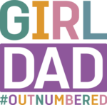 Girl dad, #outnumbered free svg file for members, funny t-shirt design for daddy