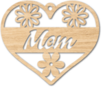 Mom sign, floral heart laser cut free svg file for members, hanging wall decor, mother's day gift
