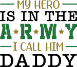 My hero is in the army, I call him daddy free svg file for members, tshirt design for father
