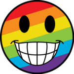 Rainbow smiley free svg file for members, emoji with a wide smile, gay pride month svg for sweatshirt