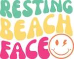 Resting beach face, smiley emoji free svg file for members, beach day svg for t-shirt