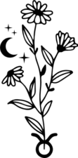 Taurus symbol and flower free svg file for members, zodiac svg for tumbler
