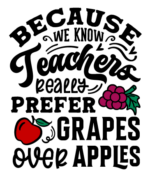 Because we know teachers really prefer grapes over apples free svg file for members, Wine Tumbler Design