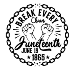 Break every chain, Juneteenth June 19, 1865 free svg file for members, black history month, car decal