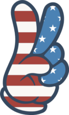USA Flag hand Peace sign free svg file for members, 4th of july decorative element, clipart image