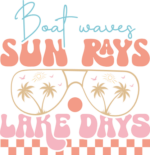 Boat waves, sun rays, lake days free svg file for members, nautical trip tshirt design
