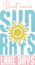 Boat waves, sun rays, lake days, distressed design free svg file for members, Summer Vacation svg for tshirt