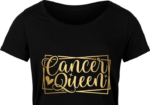 Cancer queen free svg file for members, golden png for sublimation, birthday t-shirt design