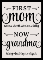 First mom, now grandma, custom names free svg file for members, mother's day gift