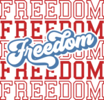 Freedom, echo stacked text free svg file for members, 4th of july svg for t-shirt
