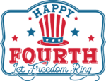 Happy fourth, let freedom ring free svg file for members, 4th july, wall sign