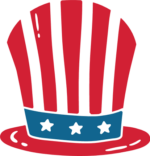 American Flag print Hat clipart image free svg file for members, 4th july, decal