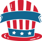 USA Flag print hat free svg file for members, 4th of july decorative element, clipart image