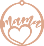 Mama sign and heart free svg file for members, keychain design, Mothers Day gift