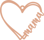 Mama sign and double heart free svg file for members, keychain design, Mothers Day gift