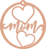 Mom sign and hearts, keychain design free svg file for members, Mothers Day gift