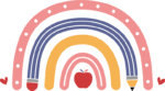 Rainbow clipart image free svg file for members, pencil, last day of school decor
