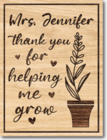 Thank you for helping me grow free svg file for members, gift for teacher, wall sign