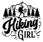 Hiking girl free svg file for members, trekking svg for hoodie design