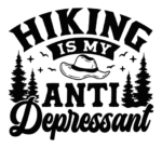 Hiking is my anti depressant free svg file for members, vacay t-shirt design