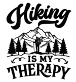 Hiking is my therapy free svg file for members, hiker t-shirt design
