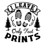 I leave only foot prints free svg file for members, hiking trekking tshirt design