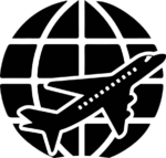 Earth grid and Airplane silhouette free svg file for members, travelling svg, decorative element