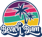 Beach bum free svg file for members, sunset and palm trees, summer vacay svg for t-shirt design