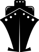 Cruise ship front view silhouette free svg file for members, cruising svg, decorative element