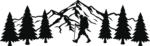 Trees, Hiking man and mountains behind free svg file for members, trekking clipart image, decorative element