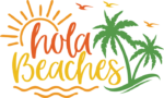 Hola Beaches free svg file for members, beach day svg for t-shirt design